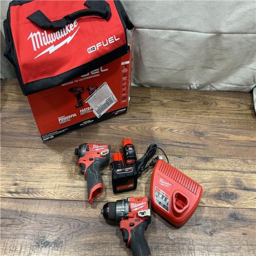 AS-IS Milwaukee 3497-22 12V Brushless Hammer Drill and Impact Driver Combo Kit