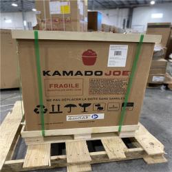 DALLAS LOCATION - Kamado Joe Classic Joe I 18 in. Charcoal Grill in Red with Cart, Side Shelves, Grate Gripper, and Ash Tool