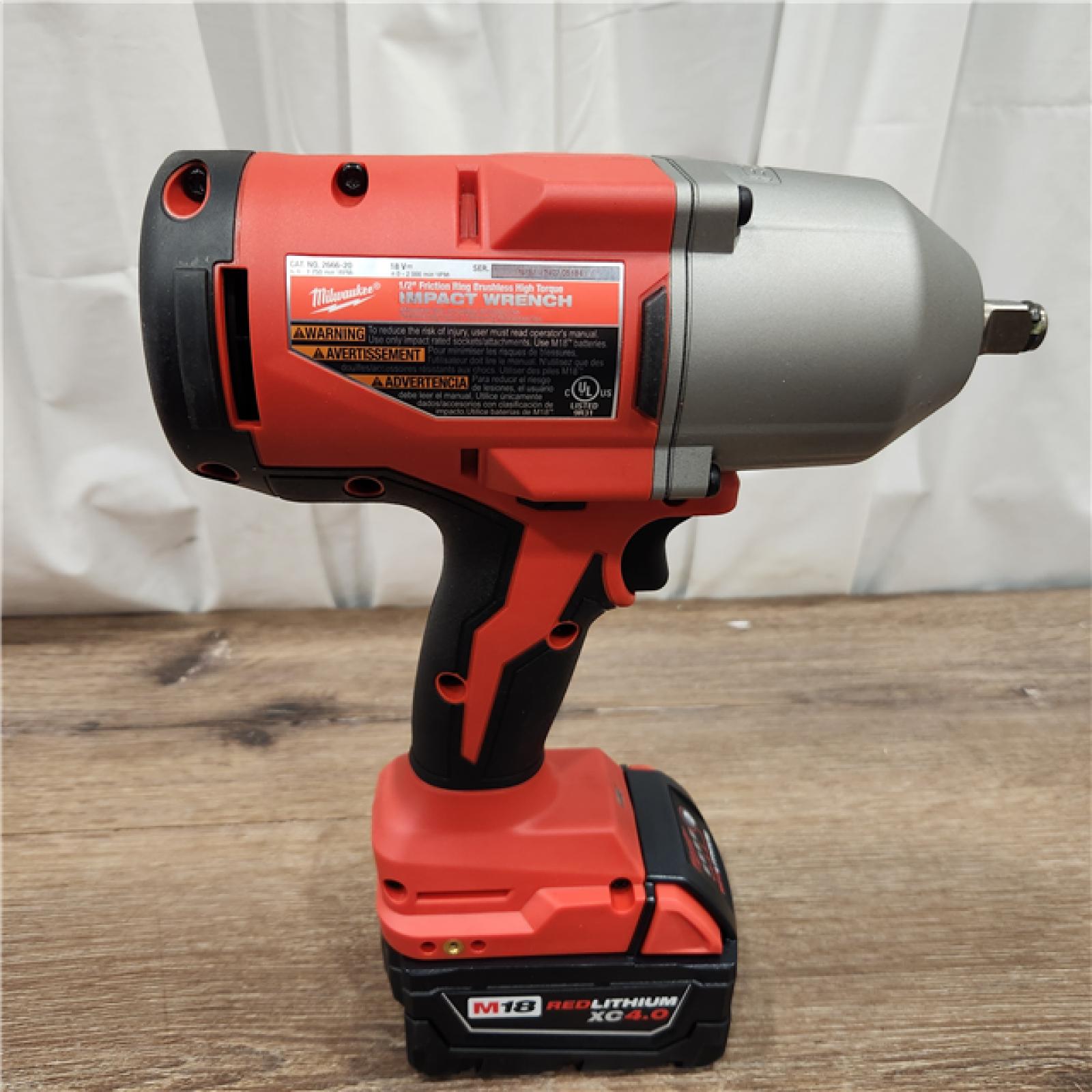 AS-IS Milwaukee M18 Brushless Cordless 1/2 High Torque Impact Wrench with Friction Ring Kit