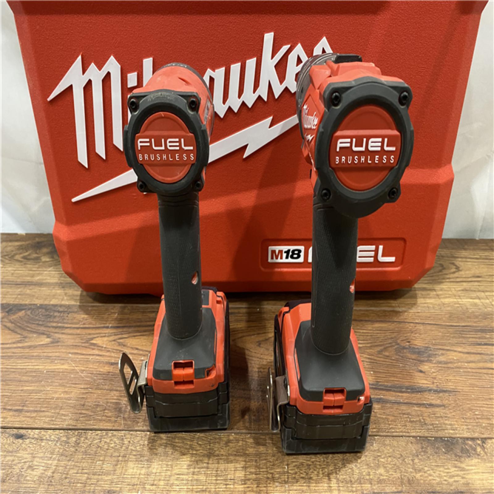 AS IS Milwaukee M18 FUEL 18V Lithium-Ion Brushless Cordless Hammer Drill and Impact Driver Combo Kit (2-Tool) with 2 Batteries