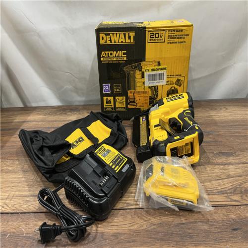 AS-IS DEWALT ATOMIC 20V MAX Lithium Ion Cordless 23 Gauge Pin Nailer Kit with 2.0Ah Battery and Charger