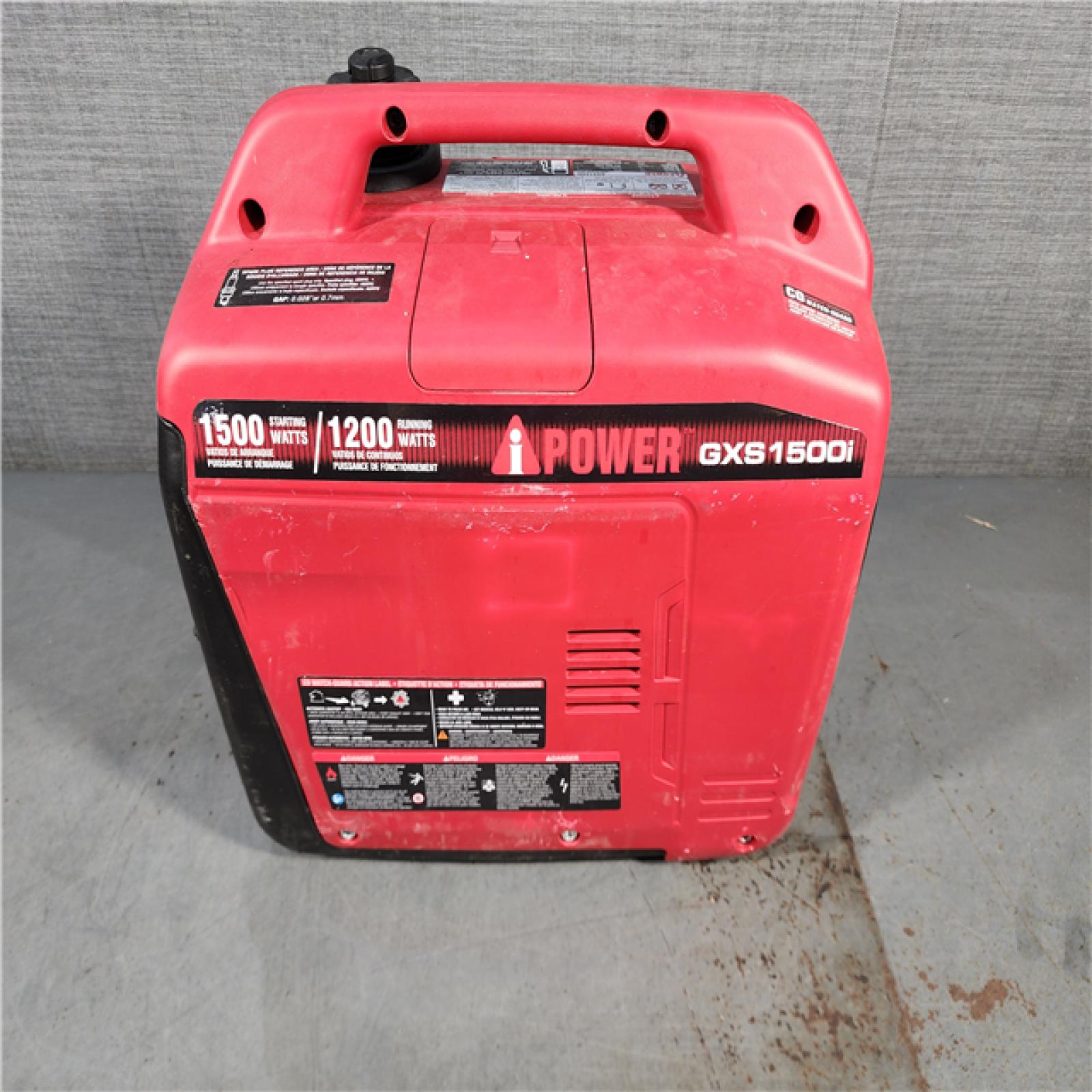 HOUSTON LOCATION - AS-IS 1500-Watt Recoil Start Gasoline Powered Ultra-Light Inverter Generator with 60cc OHV Engine and CO Sensor Shutdown