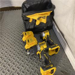 Houston location AS-IS DEWALT 20V MAX XR Hammer Drill and ATOMIC Impact Driver 2 Tool Cordless Combo Kit with (2) 4.0Ah Batteries, Charger, and Bag