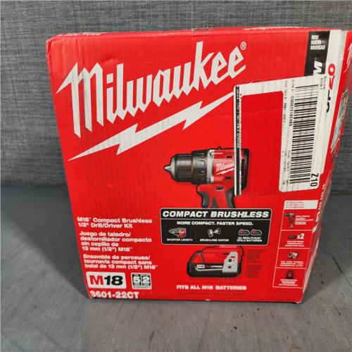 HOUSTON LOCATION - AS-IS (APPEARS LIKE NEW) Milwaukee M18 3601-22CT Drill/Driver Kit  Battery Included  18 V  1/2 in Chuck