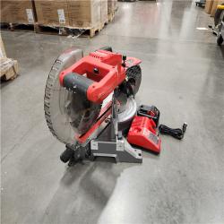 AS-IS   Milwaukee M18 FUEL Cordless Brushless Dual-Bevel Sliding Compound 10 in. Miter Saw Kit