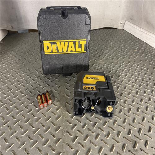 HOUSTON LOCATION - AS-IS DEWALT 165 Ft. Red Self-Leveling Cross-Line and Plumb Spot Laser Level with (3) AAA Batteries & Case