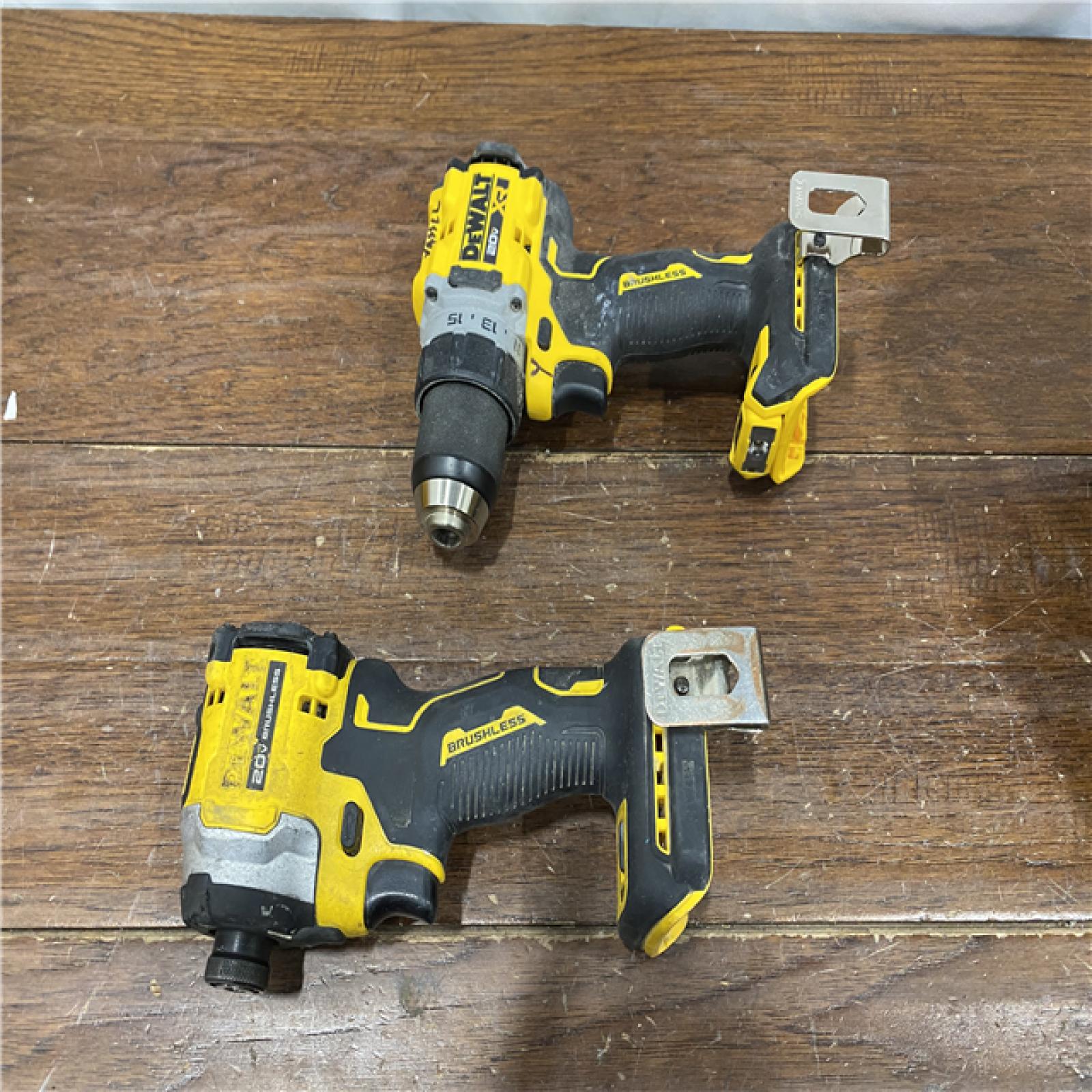 AS-ISDEWALT 20V MAX XR Cordless Drill/Driver, ATOMIC Impact Driver 2 Tool Combo Kit, (2) 2.0Ah Batteries, Charger, and Bag