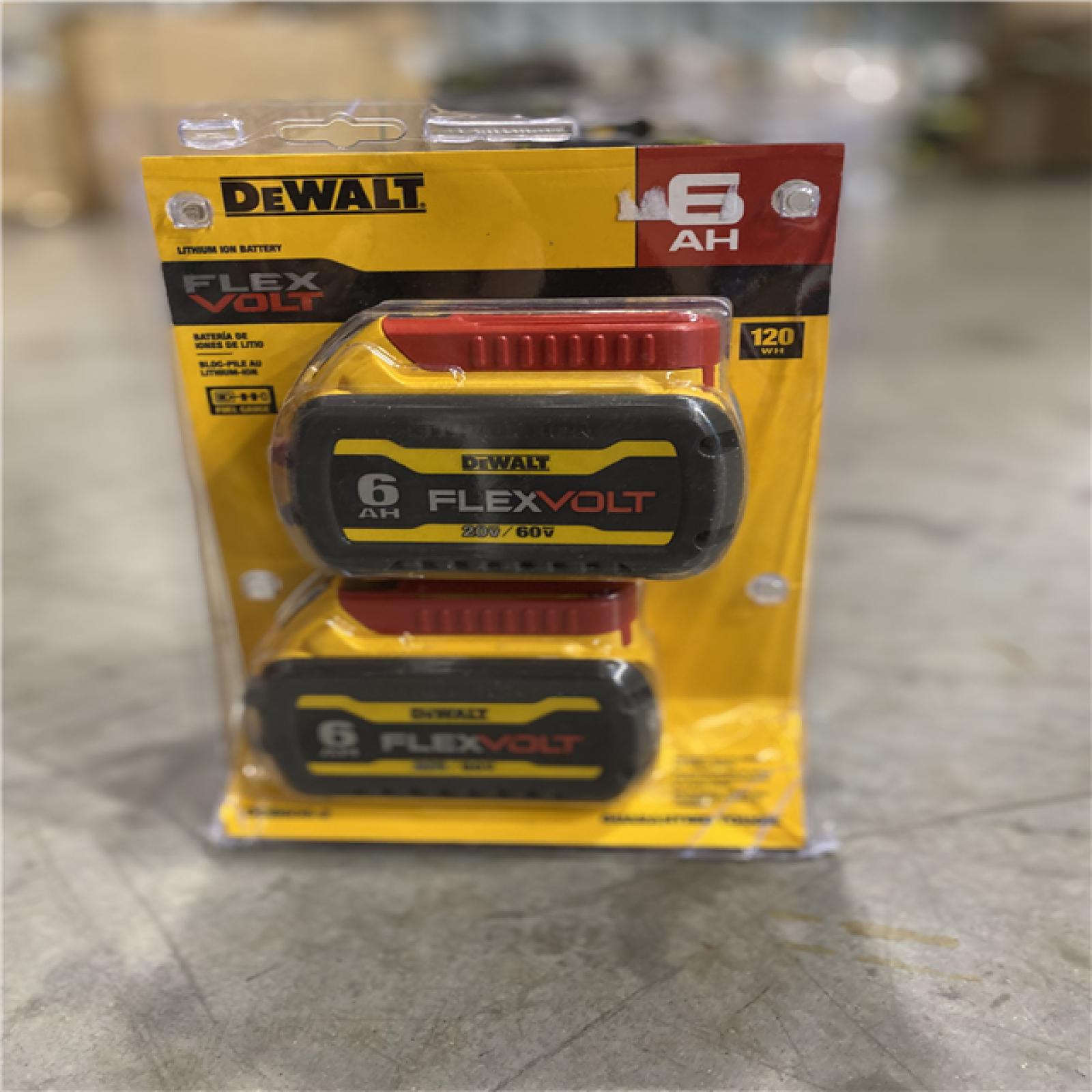 NEW! - DEWALT FLEXVOLT 20V/60V MAX Lithium-Ion 6.0Ah Battery Pack (2 Pack)