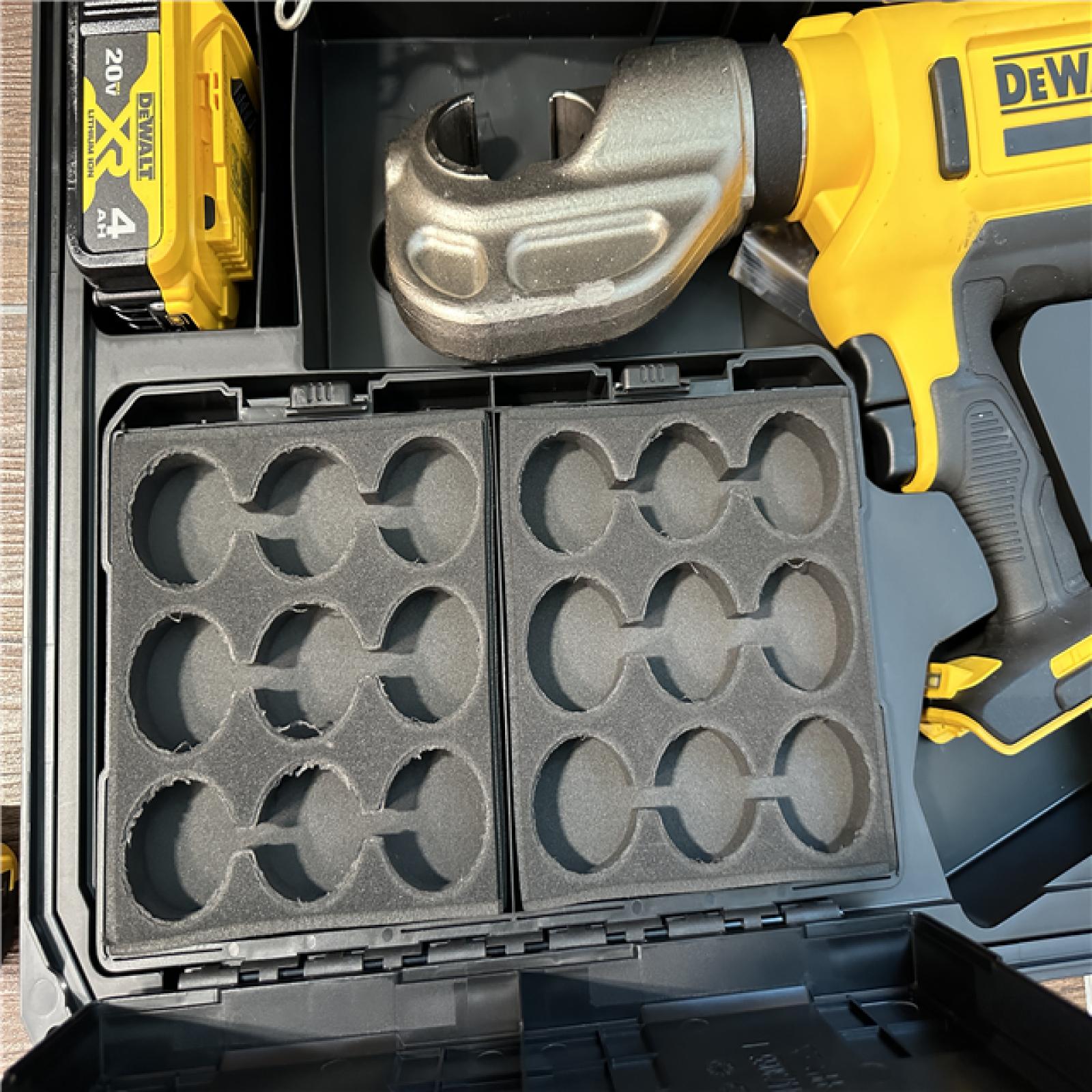 California AS-IS DeWalt Died Cable Crimping Kit, includes (2) Batteries, Charger & Hard Case-Appears in LIKE NEW Condition