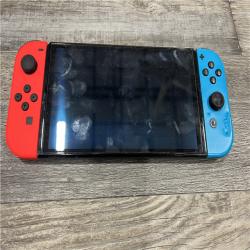 AS-IS Nintendo Switch – OLED Model w/ Neon Red & Neon Blue Joy-Con