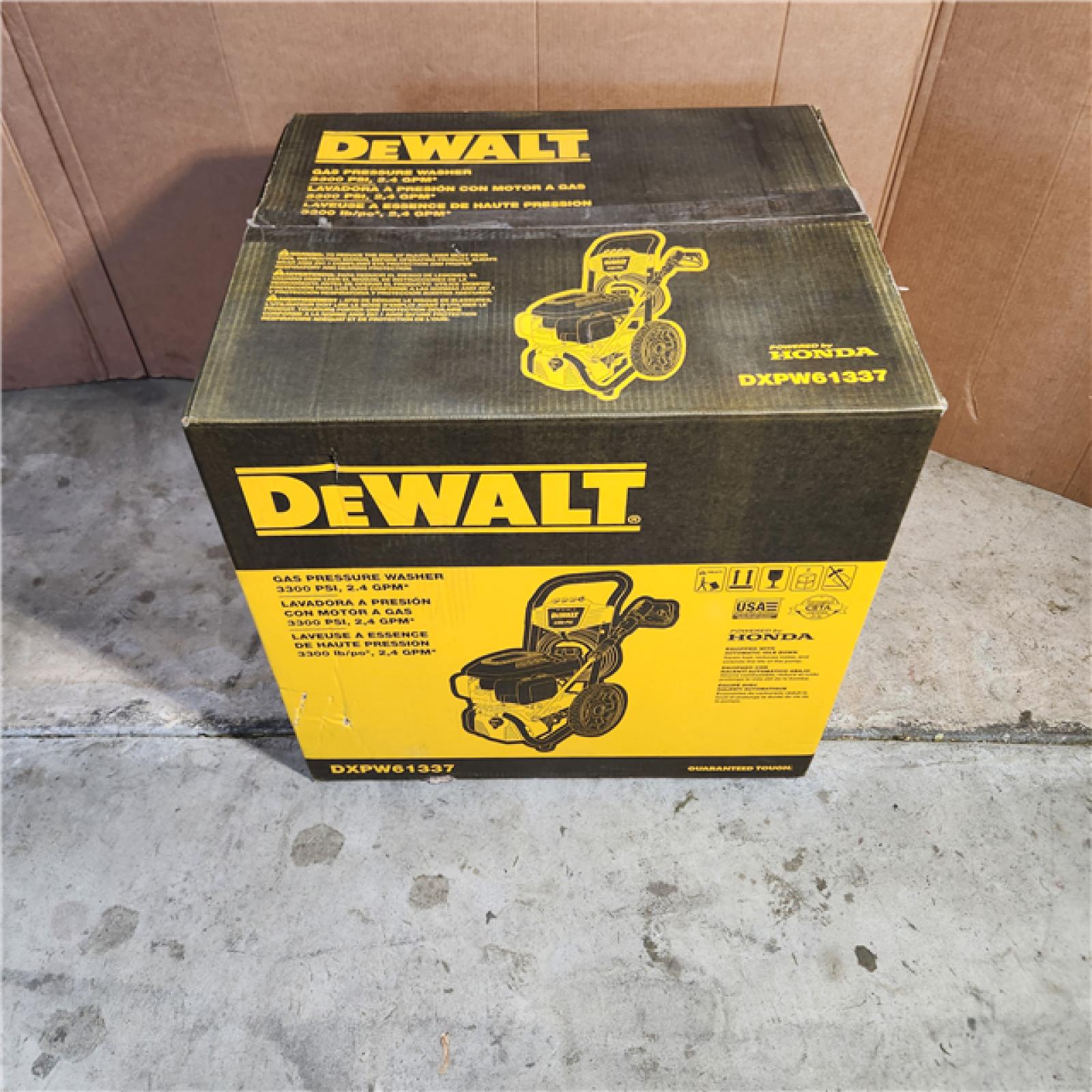 Houston location AS-IS DEWALT 3300 PSI 2.4 GPM Cold Water Gas Pressure Washer with HONDA GCV200 Engine