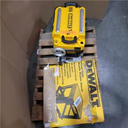 CALIFORNIA AS-IS DEWALT 13 THICKNESS PLANER WITH HEAVY DUTY MOBILE PLANER STAND