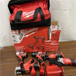 AS-IS MILWAUKEE M12 12V Lithium-Ion Cordless Combo Kit (5-Tool) with Two 1.5Ah Batteries, Charger & Tool Bag