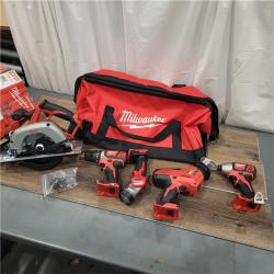 AS-IS Milwaukee M18 18-Volt Lithium-Ion Cordless Combo Tool Kit (5-Tool) with (1) 3.0Ah and (1) 1.5Ah Battery, (1) Charger, (1) Tool Bag