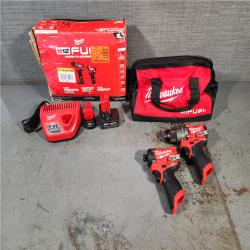 HOUSTON LOCATION - AS-IS (APPEARS LIKE NEW) Milwaukee 3497-22 12V Brushless Hammer Drill and Impact Driver Combo Kit