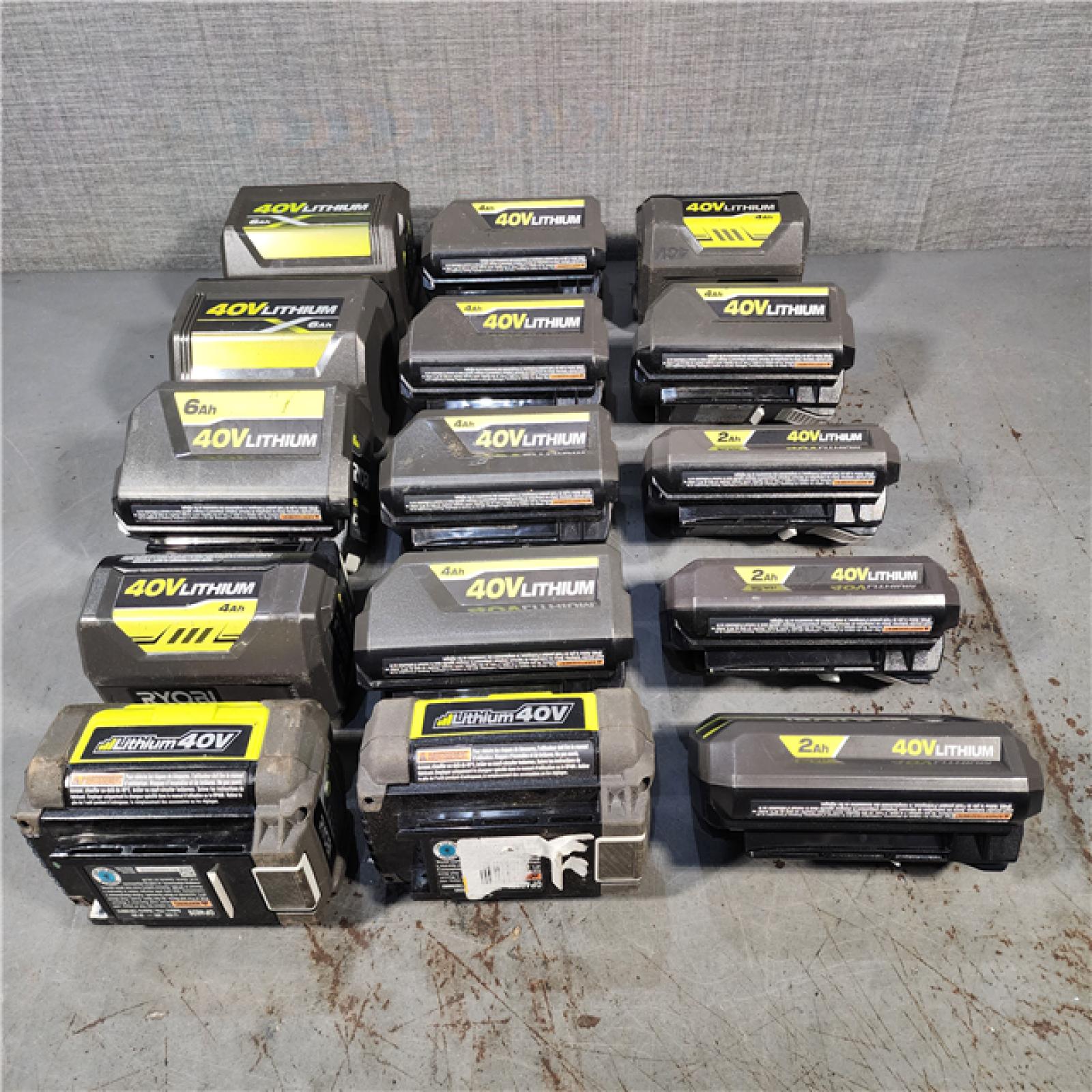 HOUSTON LOCATION - AS-IS RYOBI BATTERY PACK QTY - 15