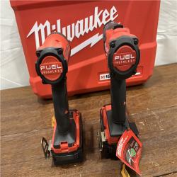 AS-ISMilwaukee M18 FUEL 18V Lithium-Ion Brushless Cordless Hammer Drill and Impact Driver Combo Kit (2-Tool) with 2 Batteries