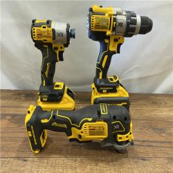 AS IS DEWALT 20-Volt Lithium-Ion Cordless 3-Tool Combo Kit with FLEXVOLT 9 Ah and 20V 6 Ah Batteries and Charger