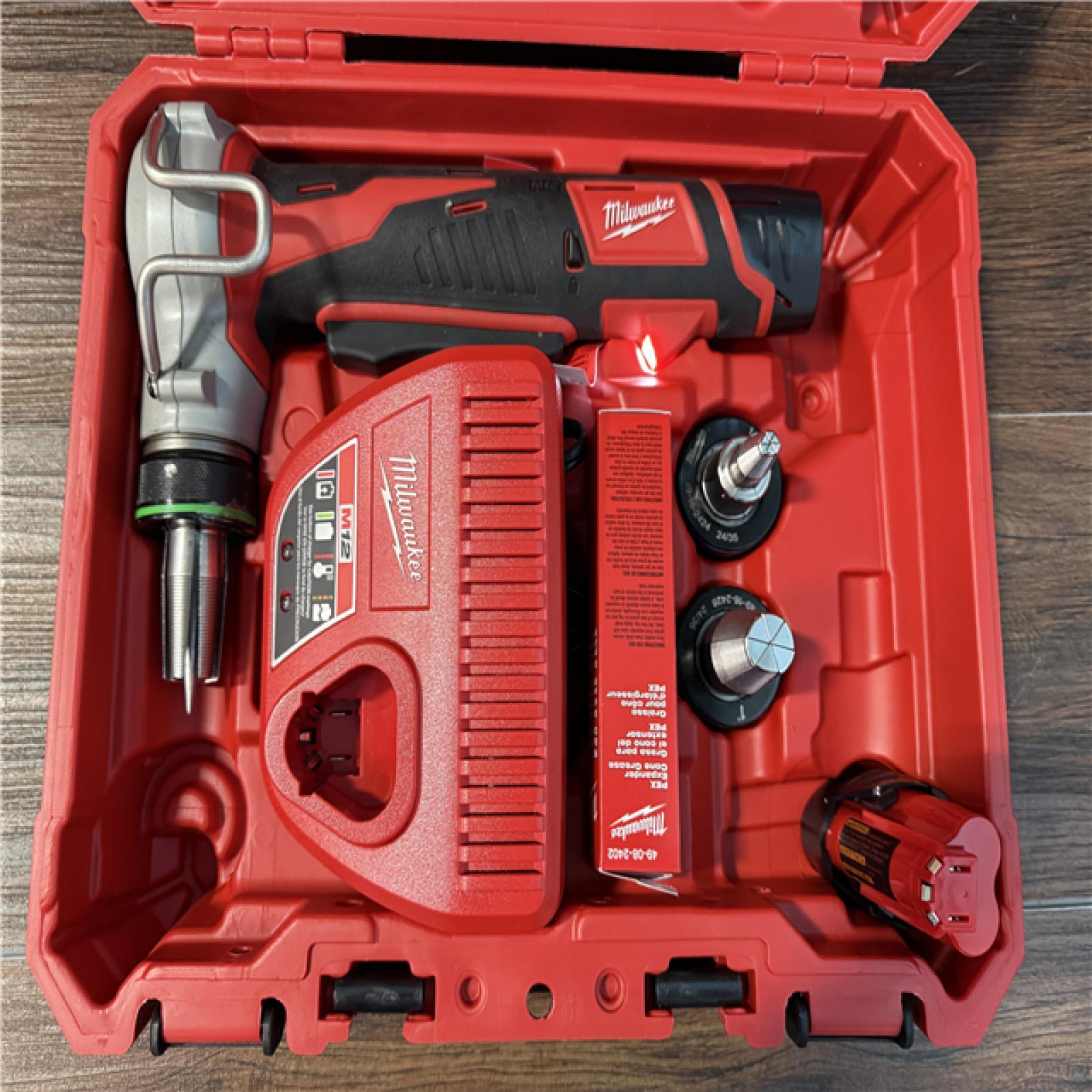 California AS-IS Milwaukee M12 Pex Expander Kit, includes (2) batteries, charger and hard case