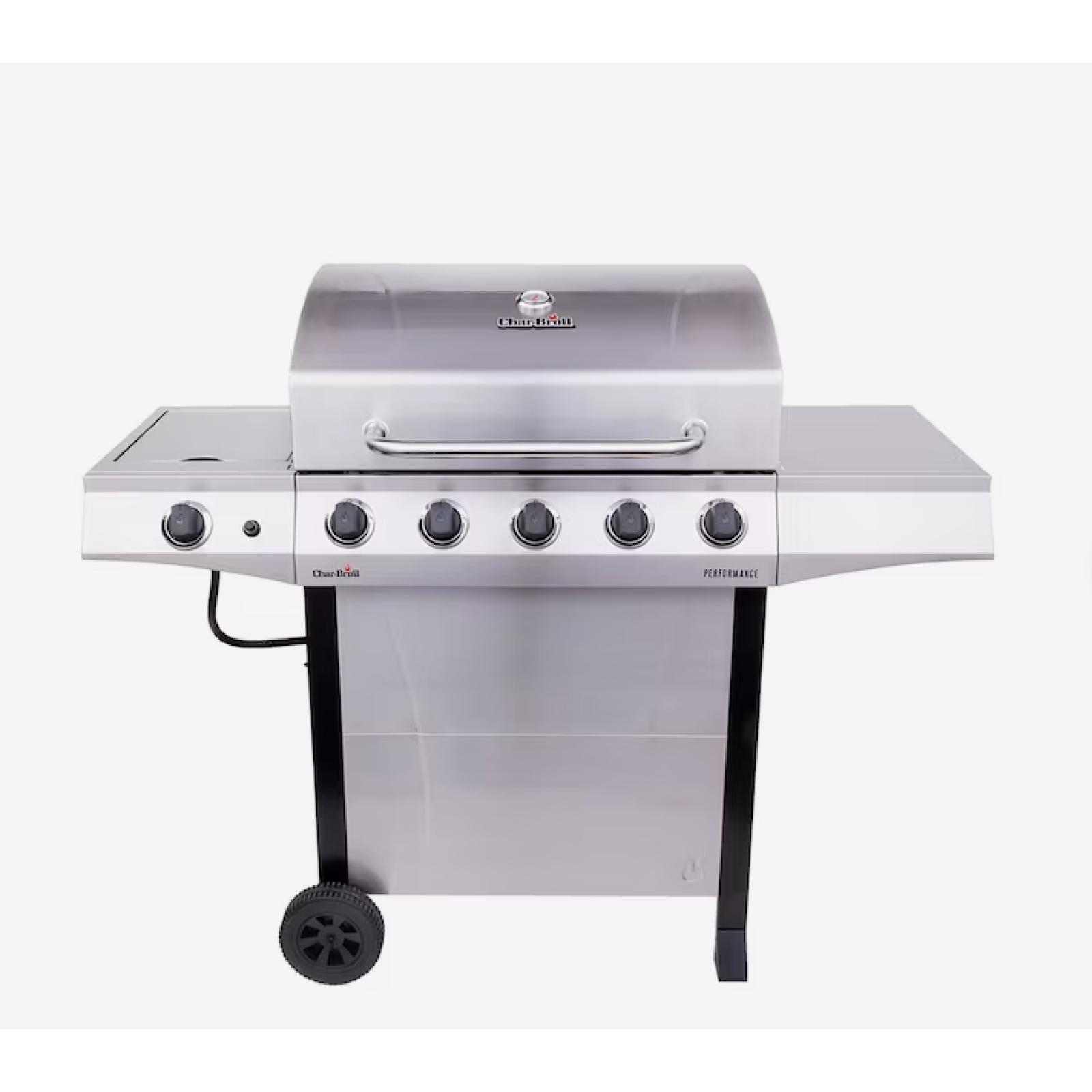 DALLAS LOCATION - Char-Broil Performance Series Silver 5-Burner Liquid Propane Gas Grill with 1 Side Burner PALLET -(6 UNITS)