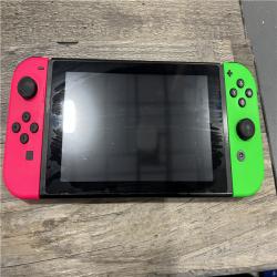 AS-IS Nintendo Switch Console neon Green and neon Pink HAC-001