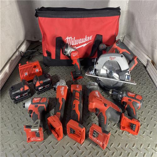 HOUSTON LOCATION - AS-IS Milwaukee M18 Brushed Cordless Variable Speed LED Light (7-Tool) Combo Kit