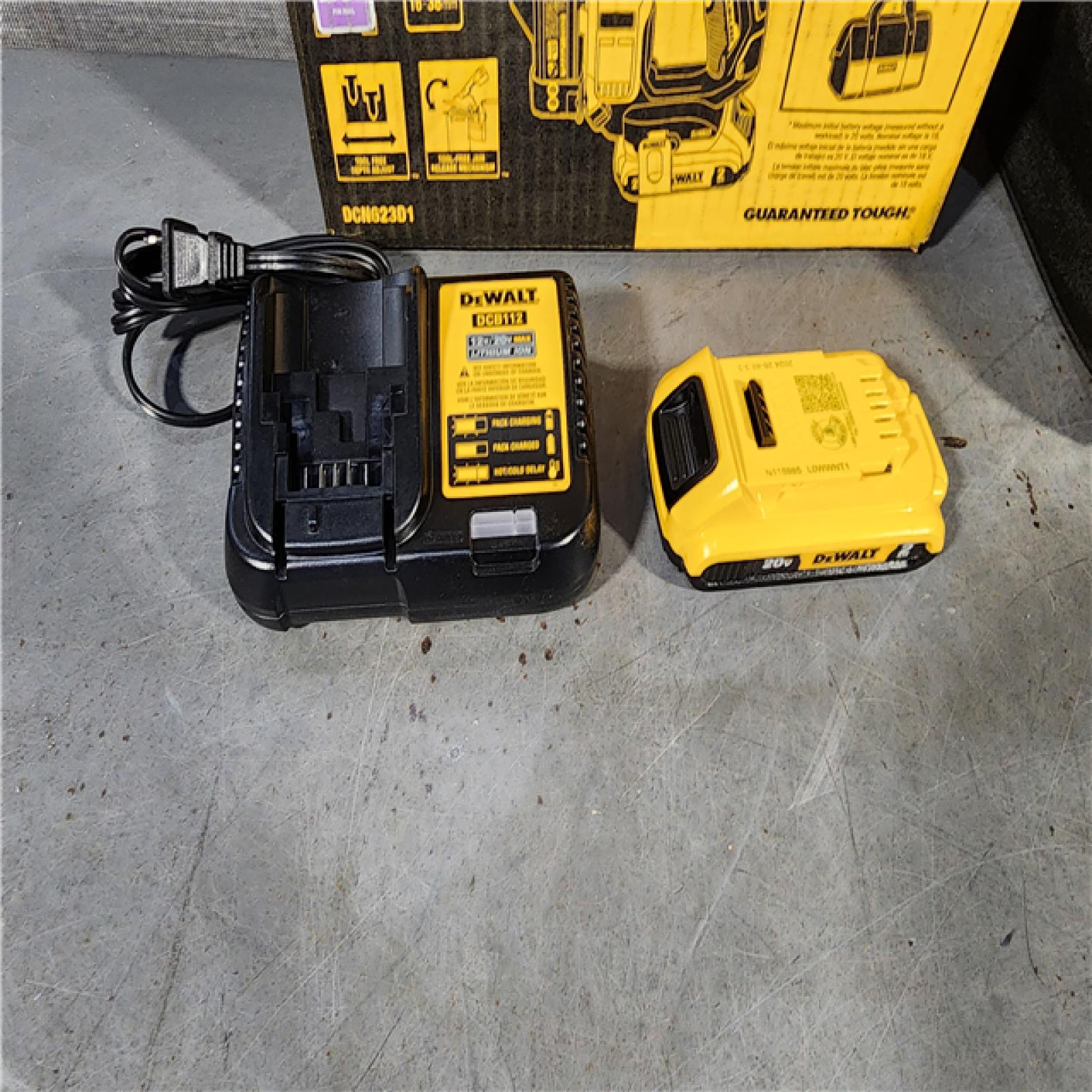 HOUSTON LOCATION - AS-IS DEWALT ATOMIC 20V MAX Lithium Ion Cordless 23 Gauge Pin Nailer Kit with 2.0Ah Battery and Charger