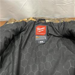 AS--IS Men's Large M12 12-Volt Lithium-Ion Cordless Quiet Shell Camo Heated Jacket with (1) 3.0 Ah Battery and Charger