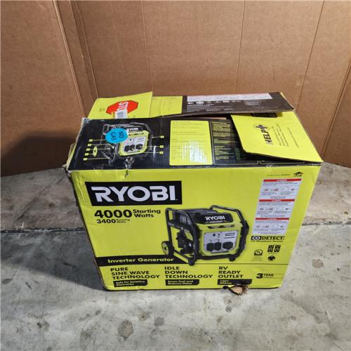 Houston location AS-IS RYOBI 4000-Watt Recoil Start Gasoline Powered Digital Inverter Generator with CO Shutdown