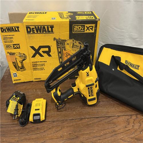 AS-ISDeWalt DCN660D1 20V 16 Gauge Cordless Angled Finish Nailer Kit W/ 2Ah Battery