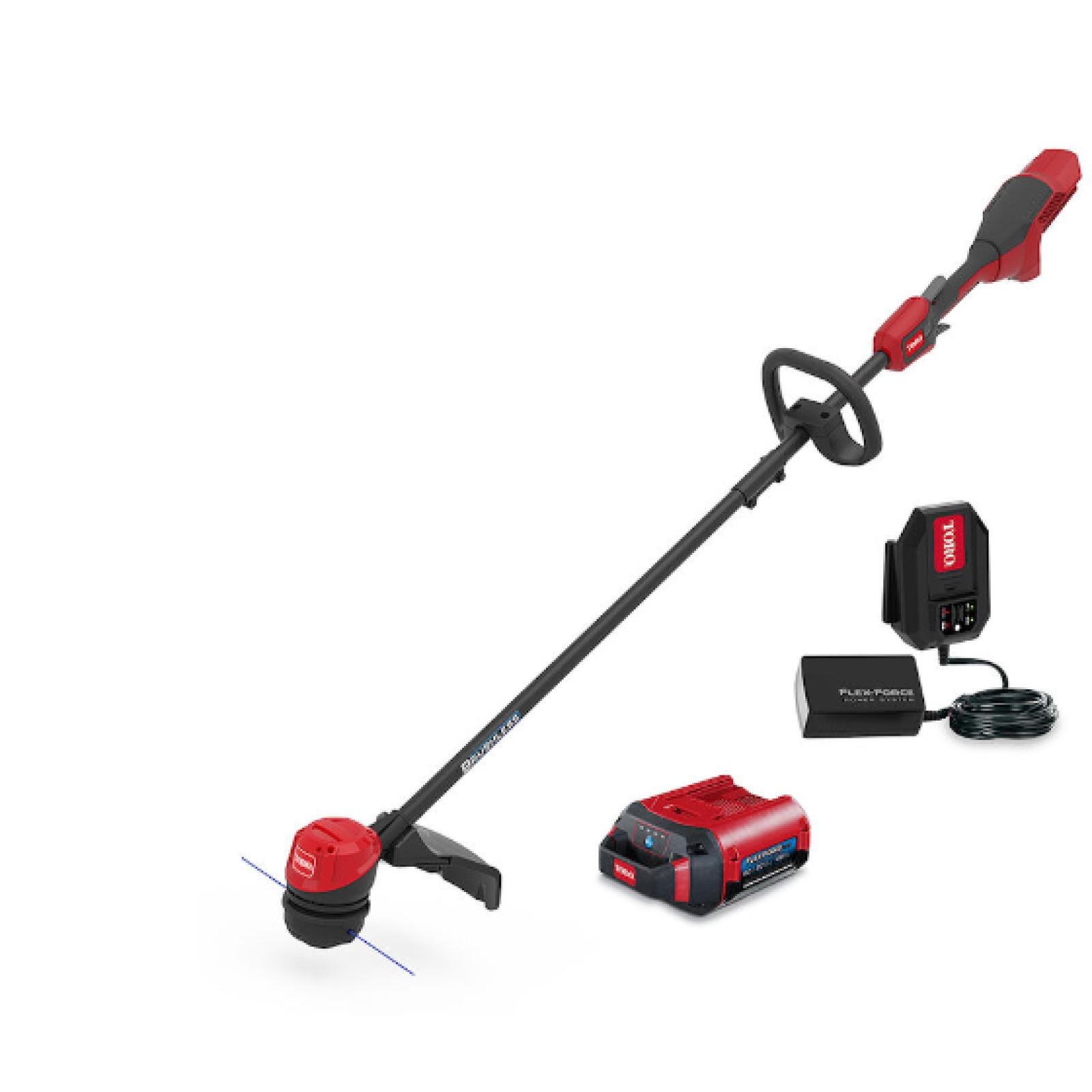 DALLAS LOCATION - NEW! TORO 60V MAX* 13 in. (33.0 cm) / 15 in. (38.1 cm) Brushless String Trimmer with 2.0Ah Battery PALLET - (5 UNITS)