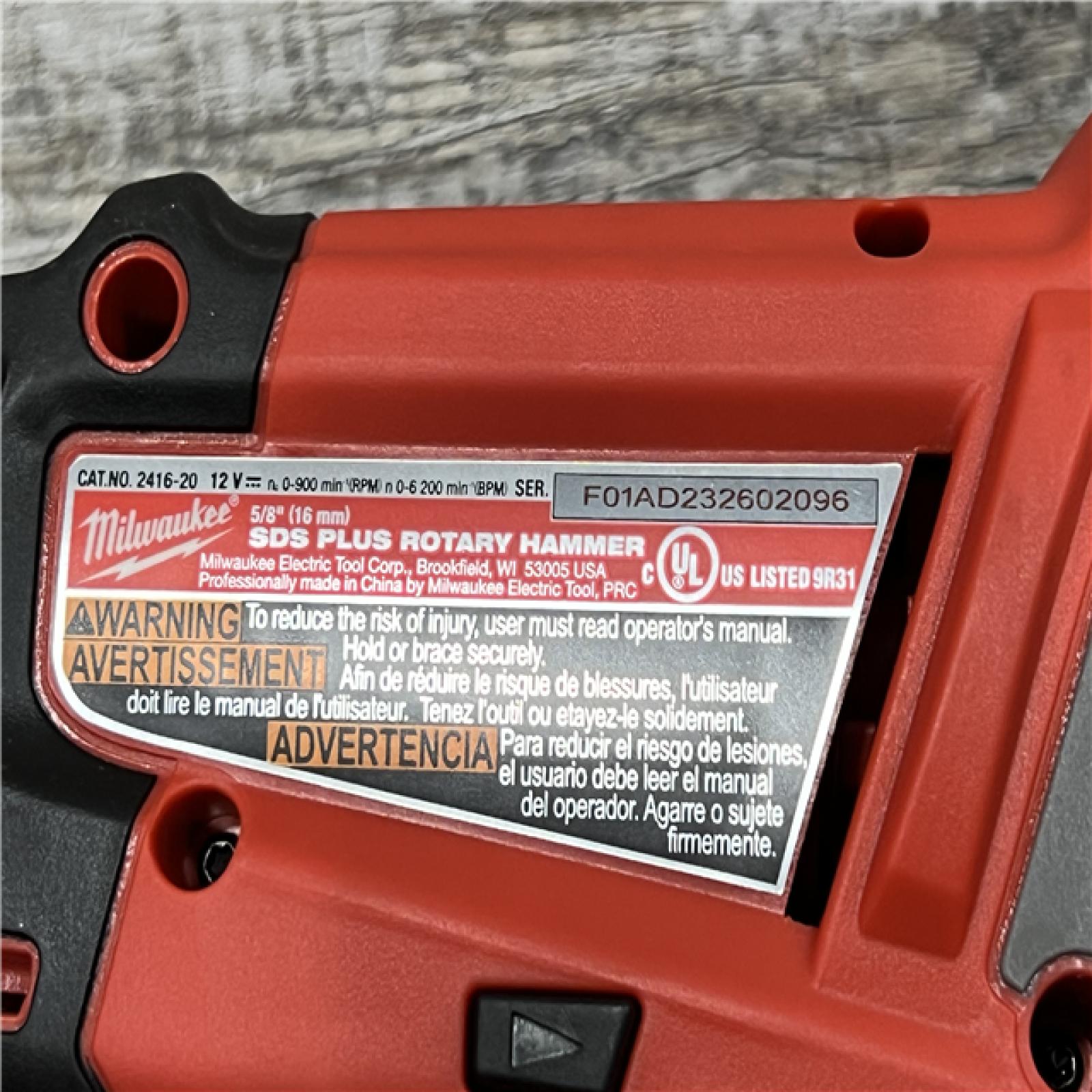 AS-IS MILWAUKEE M12 FUEL 12-Volt Lithium-Ion 5/8 in. Cordless SDS-Plus Rotary Hammer Kit with M12 Soldering Iron