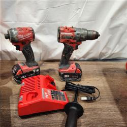 AS-IS Milwaukee M18 FUEL 18V Lithium-Ion Brushless Cordless Hammer Drill and Impact Driver Combo Kit (2-Tool) with 2 Batteries