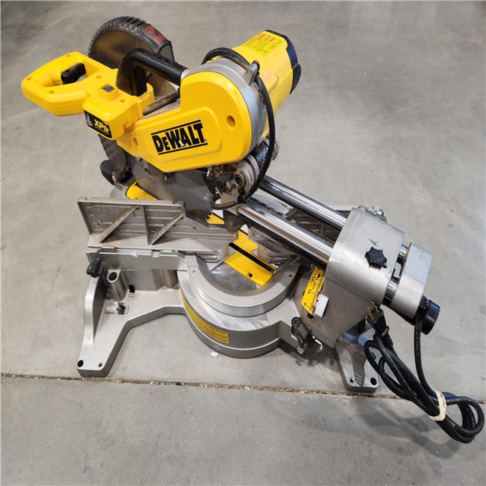 AS-IS DEWALT 15 Amp Corded 12 in. Double Bevel Sliding Compound Miter Saw