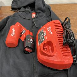 AS-ISMilwaukee M12 M Long Sleeve Men's Full-Zip Heated Hoodie Kit Black