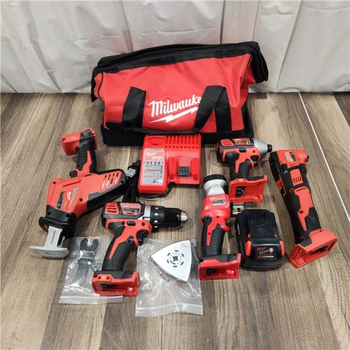 AS IS M18 18V Lithium-Ion Cordless Combo Kit (5-Tool) with (2) Batteries, Charger and Tool Bag