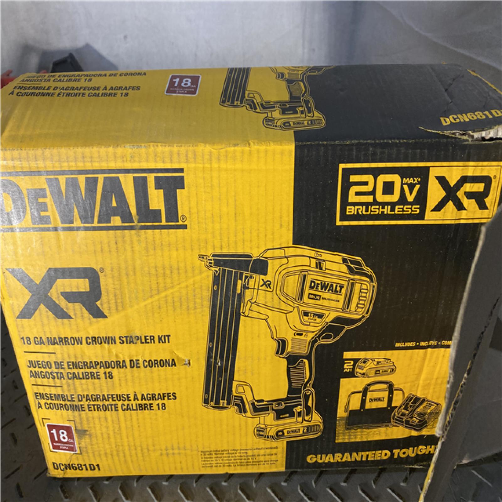 Houston location AS-IS DEWALT New in Box DEWALT DCN681D1 20V 18Ga Stapler Kit