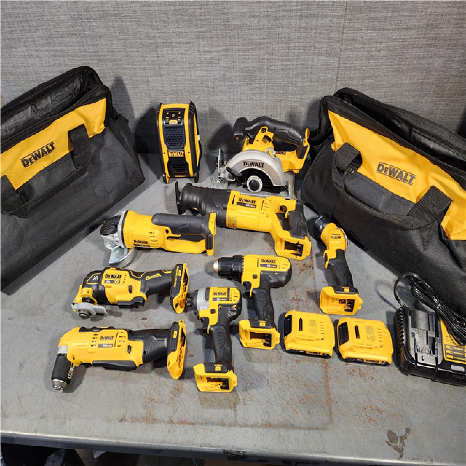 HOUSTON LOCATION - AS-IS (APPEARS LIKE NEW) DEWALT 20V MAX Lithium-Ion Cordless 9-Tool Combo Kit