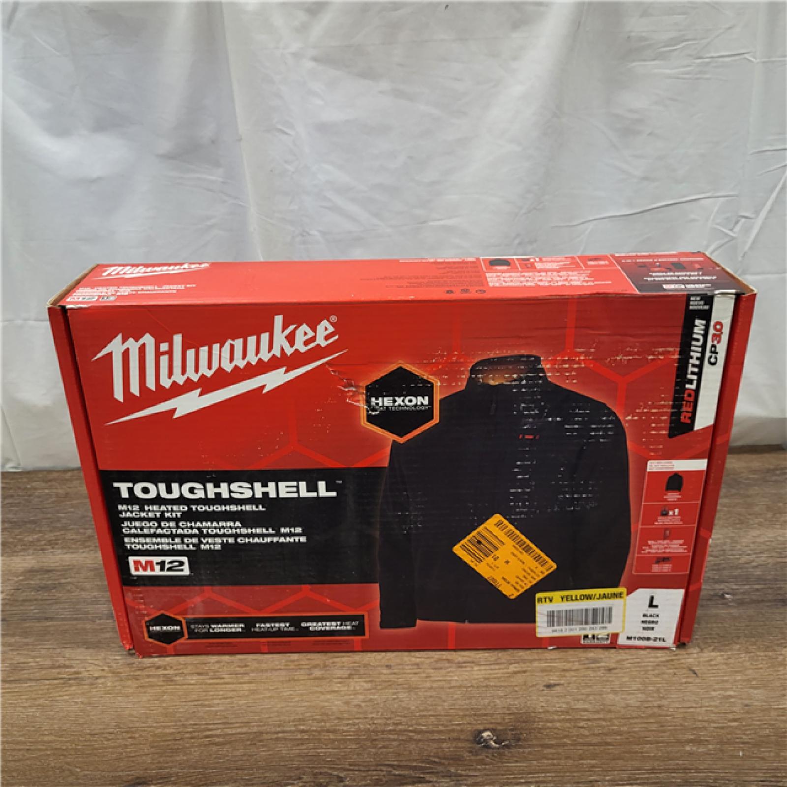 AS-IS Milwaukee M12 12V Mens Heated Toughshell Jacket with Battery, Black, Size Large - M100B-21L