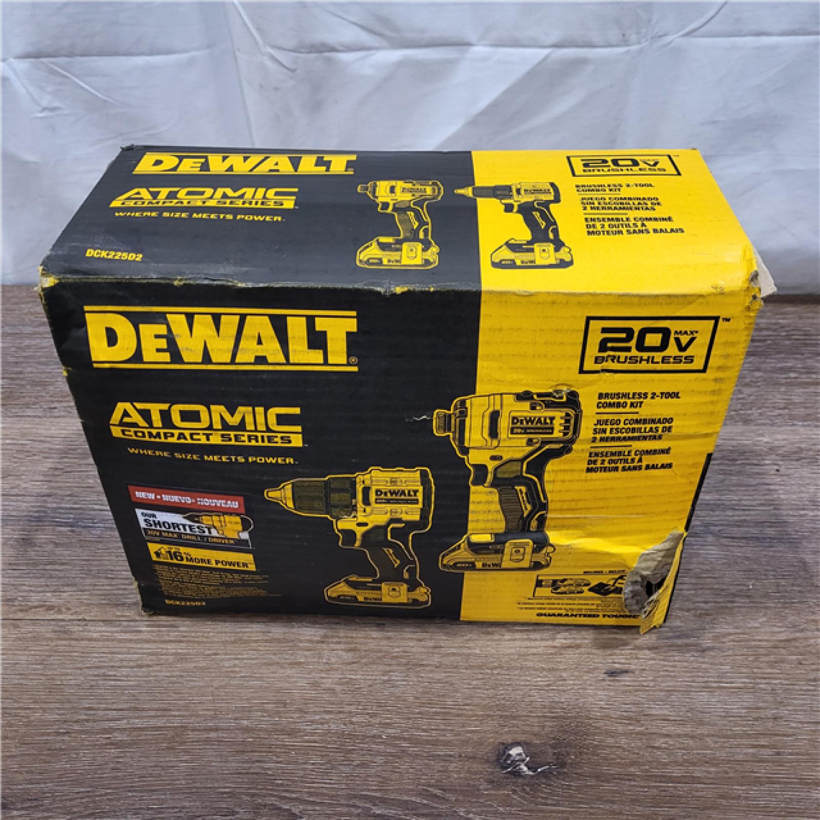 AS-IS DEWALT ATOMIC 20-Volt MAX Lithium-Ion Cordless Combo Kit (2-Tool) with (2) 2.0Ah Batteries, Charger and Bag