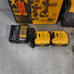 HOUSTON LOCATION - AS-IS DEWALT 20V MAX XR Hammer Drill and ATOMIC Impact Driver 2 Tool Cordless Combo Kit with (2) 4.0Ah Batteries, Charger, and Bag