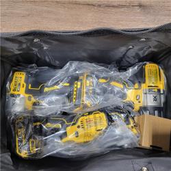 AS-IS DEWALT 20-Volt Lithium-Ion Cordless 3-Tool Combo Kit with FLEXVOLT 9 Ah and 20V 6 Ah Batteries and Charger