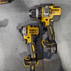 HOUSTON LOCATION - AS-IS DEWALT 20V MAX Cordless Brushless Hammer Drill/Driver 2 Tool Combo Kit with FLEXVOLT ADVANTAGE