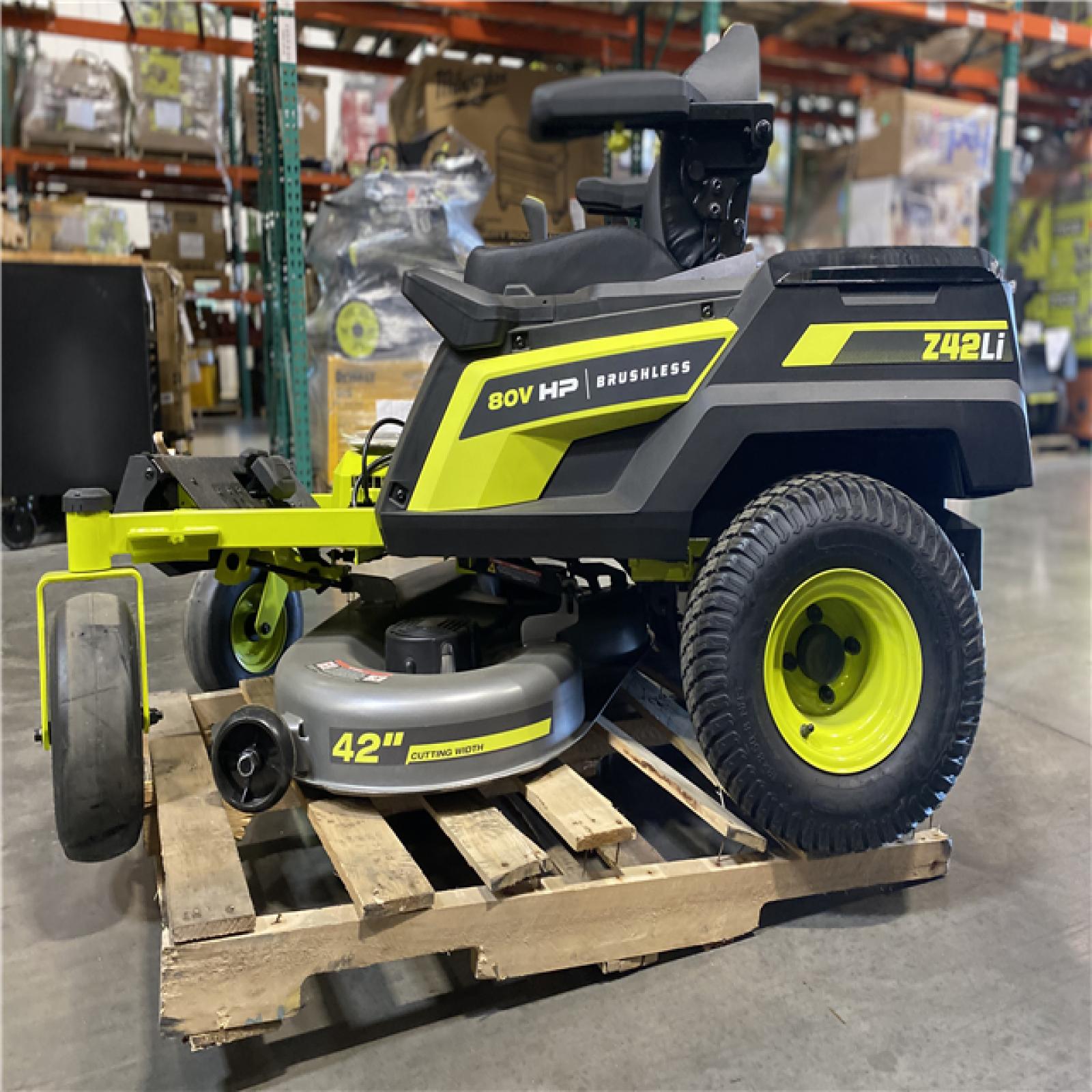 DALLAS LOCATION - AS-IS RYOBI 80V HP Brushless 42 in. Battery Electric Cordless Zero Turn Riding Mower