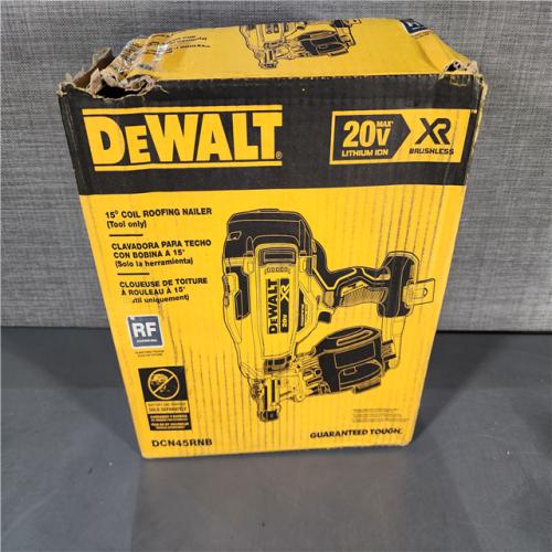 HOUSTON LOCATION - AS-IS DeWalt DCN45RNB 20V Max 15 Degree Cordless Coil Roofing Nailer (Tool Only)