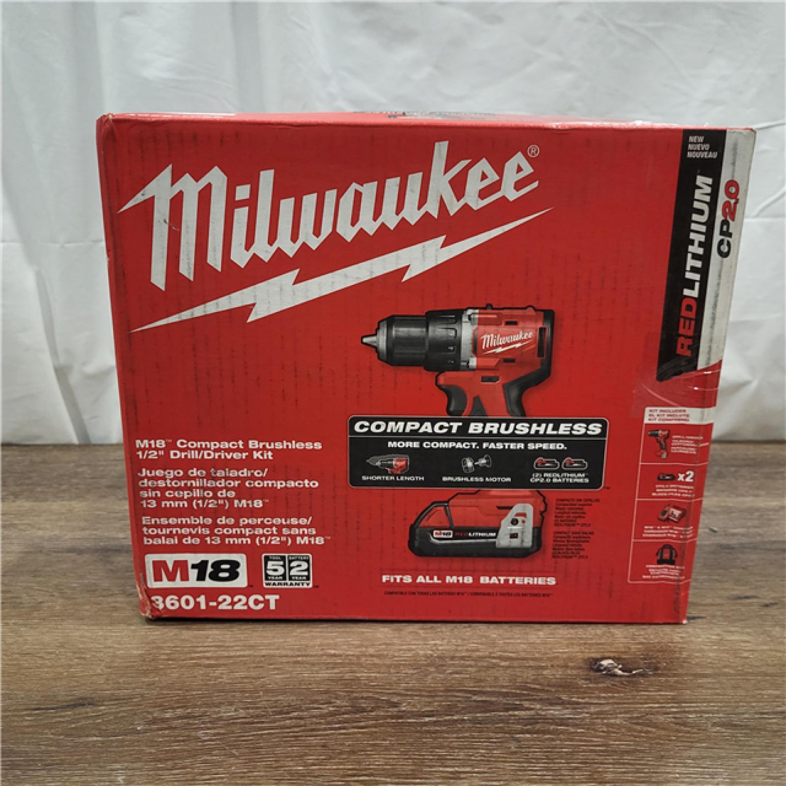 AS-IS Milwaukee M18 3601-22CT Drill/Driver Kit  Battery Included  18 V  1/2 in Chuck