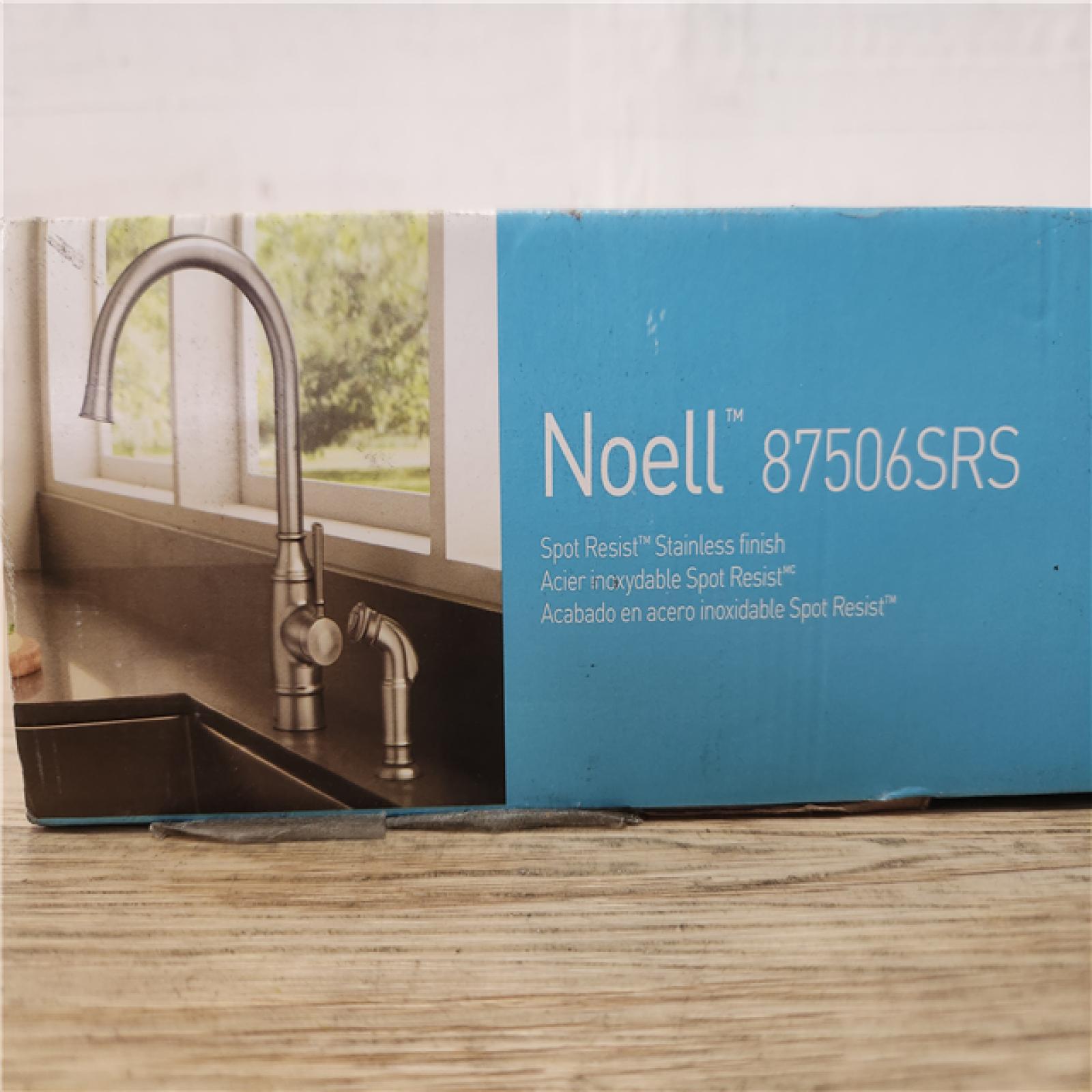 Phoenix Location MOEN Noell Single-Handle Standard Kitchen Faucet with Side Sprayer in Spot Resist Stainless