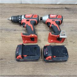 AS-IS Milwaukee M18 18V Cordless Brushed 2 Tool Drill/Driver and Impact Driver Kit