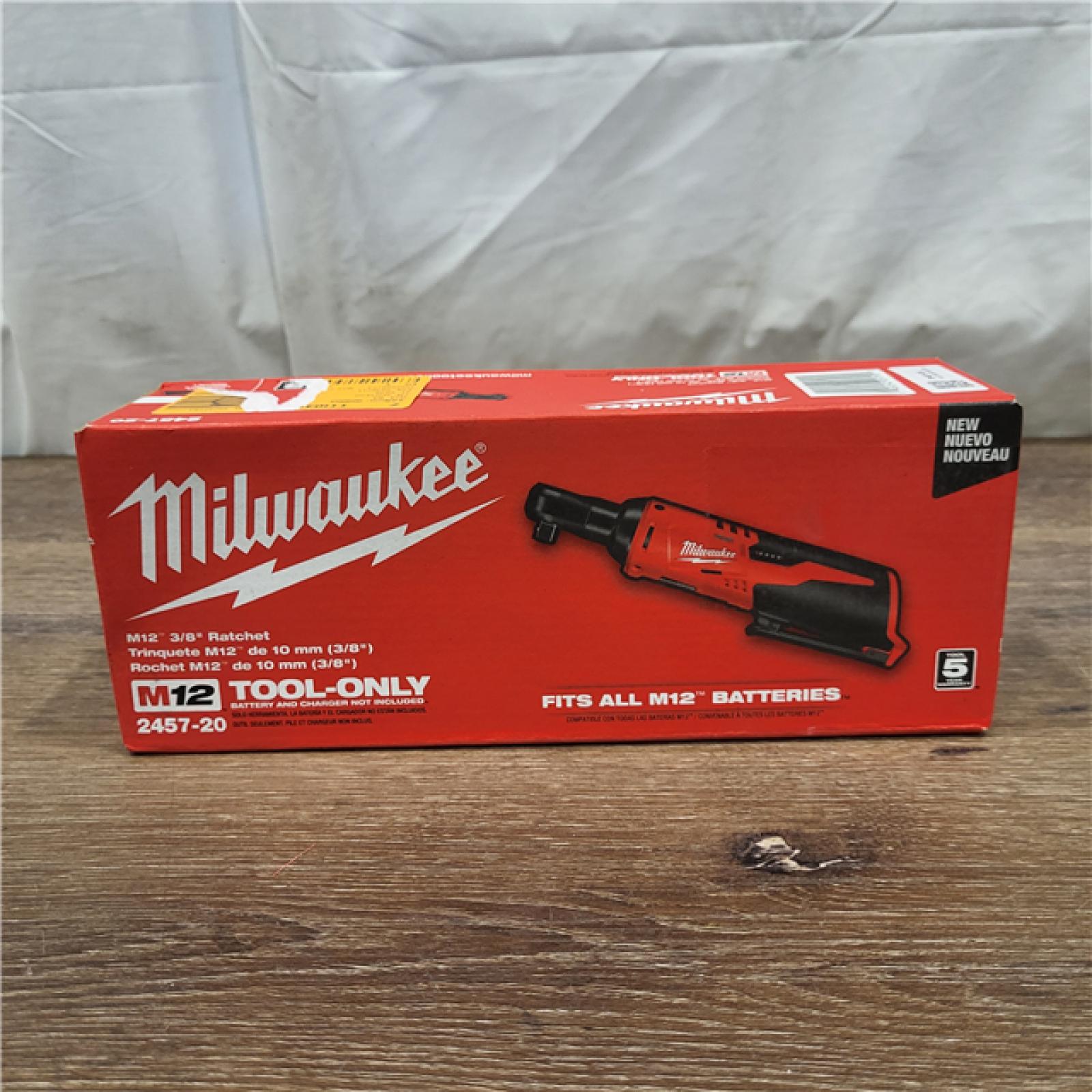 NEW! MWK2457-20 .38 in. M12 Cordless Ratchet Only