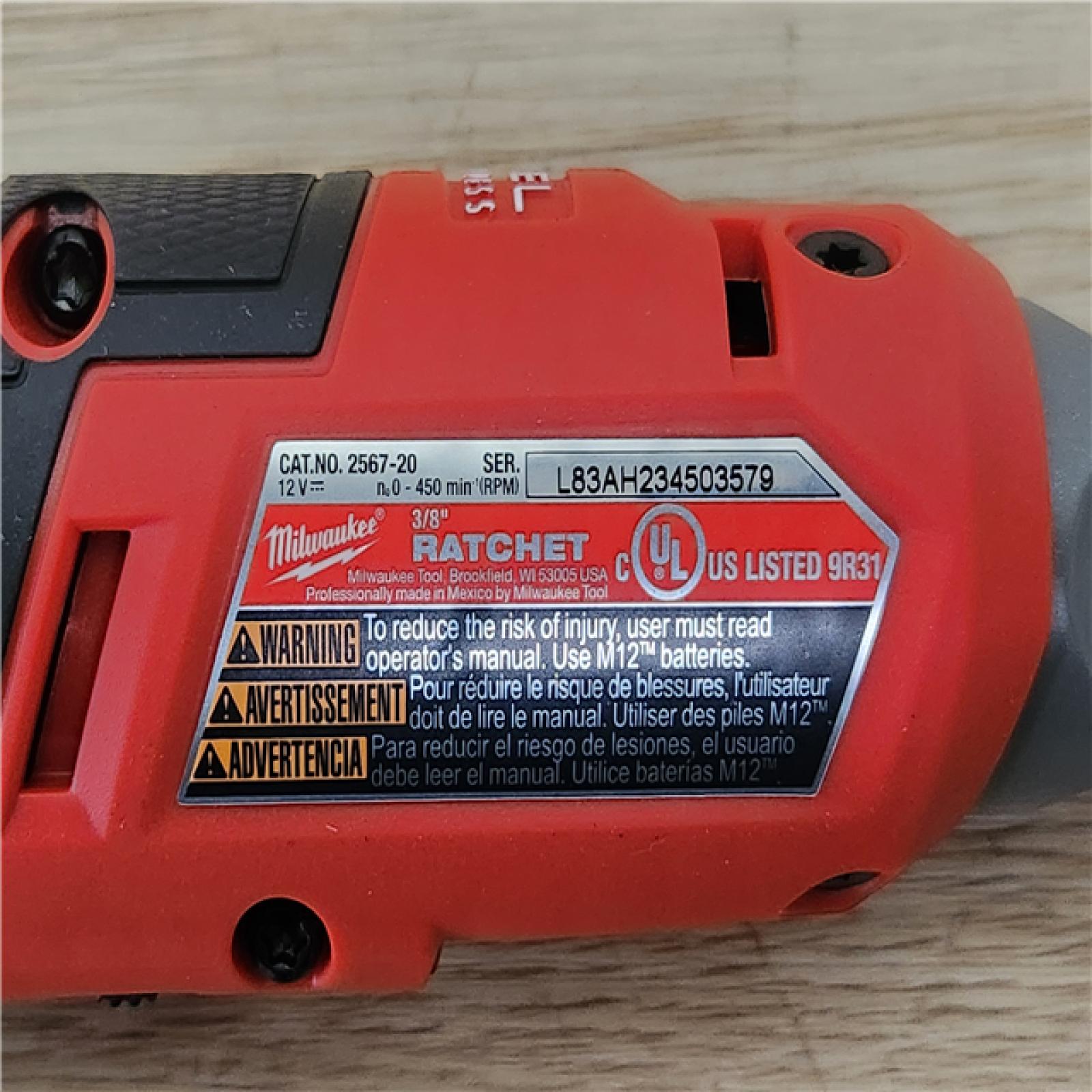 Phoenix Location Appears NEW Milwaukee M12 FUEL 12-Volt Lithium-Ion Brushless Cordless High Speed 3/8 in. Ratchet (Tool-Only)